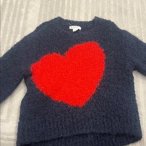 Crewcuts Navy Sweater with Red Heart